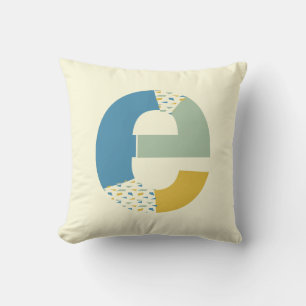 Modern Abstract Letter E Monogram Initial Throw Pillow