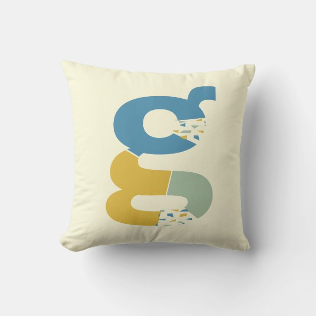 Modern Abstract Letter G Monogram Initial Throw Pillow (Front)