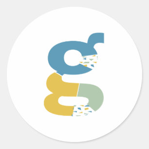 Modern Abstract Letter G Monogram Personalized Classic Round Sticker