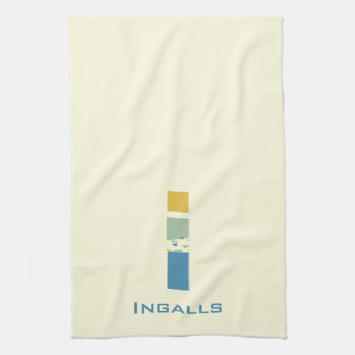 Modern Abstract Letter I Monogram Initial Kitchen Towel