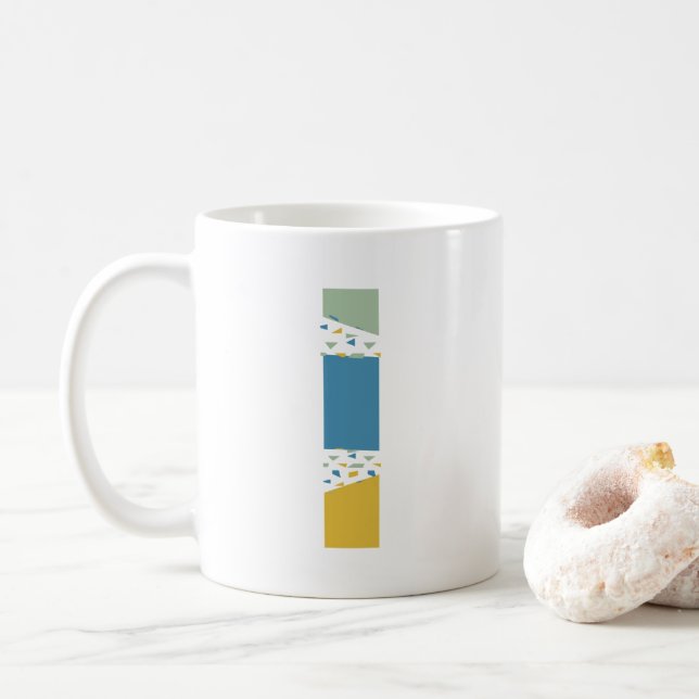 Modern Abstract Letter L Monogram Initial Coffee Mug (With Donut)