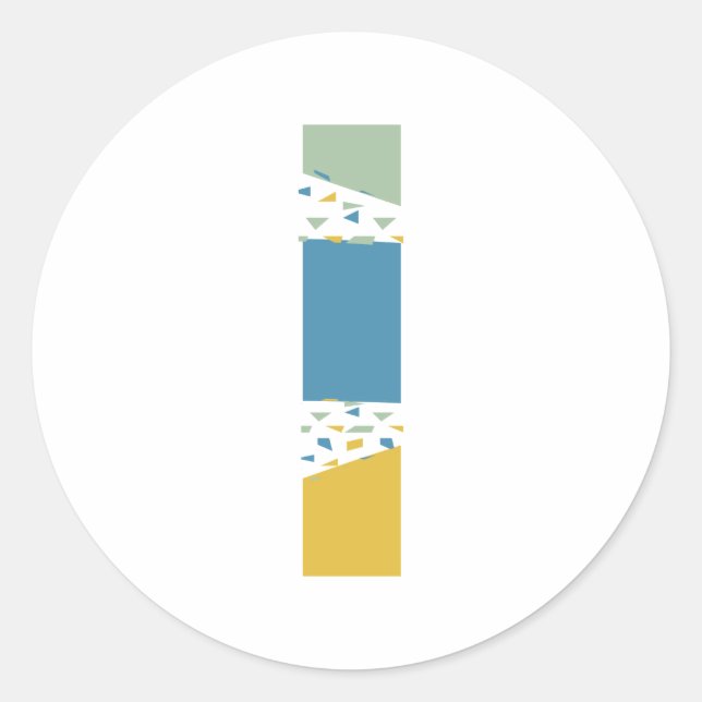 Modern Abstract Letter L Monogram Personalized Classic Round Sticker (Front)