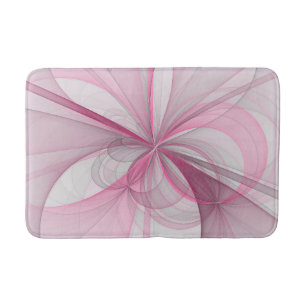 Modern Abstract Light Pink Gray Fractal Design Bath Mat