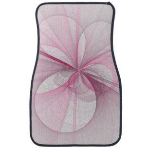Modern Abstract Light Pink Gray Fractal Design Car Floor Mat