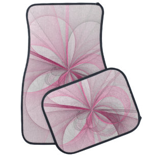 Modern Abstract Light Pink Gray Fractal Design Car Floor Mat