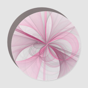 Modern Abstract Light Pink Gray Fractal Design Car Magnet