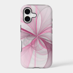 Modern Abstract Light Pink Gray Fractal Design iPhone 17 Case