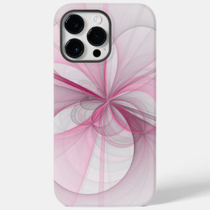 Modern Abstract Light Pink Gray Fractal Design Case-Mate iPhone 14 Pro Max Case
