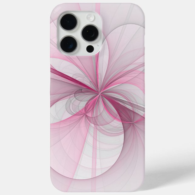 Modern Abstract Light Pink Gray Fractal Design Case-Mate iPhone Case (Back)