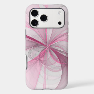Modern Abstract Light Pink Gray Fractal Design iPhone 17 Pro Max Case