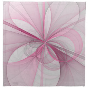 Modern Abstract Light Pink Gray Fractal Design Cloth Napkin