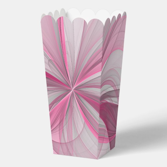 Modern Abstract Light Pink Gray Fractal Design Favor Boxes (Front)