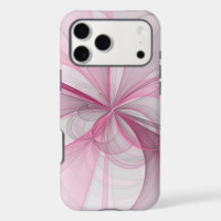 Modern Abstract Light Pink Gray Fractal Design