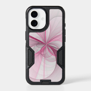 Modern Abstract Light Pink Gray Fractal Design iPhone 17 Case
