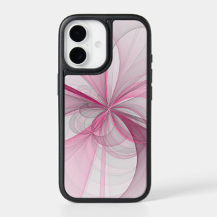 Modern Abstract Light Pink Gray Fractal Design iPhone 17 Case