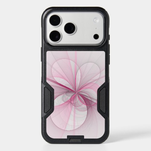 Modern Abstract Light Pink Gray Fractal Design iPhone 17 Pro Max Case