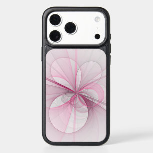 Modern Abstract Light Pink Gray Fractal Design iPhone 17 Pro Max Case