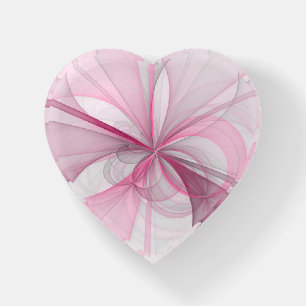 Modern Abstract Light Pink Gray Fractal Design Paperweight