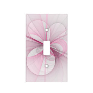 Modern Abstract Light Pink Gray Fractal Design Switch Cover