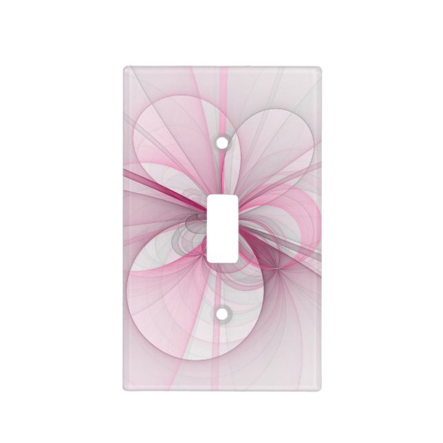Modern Abstract Light Pink Gray Fractal Design Switch Cover (Front)