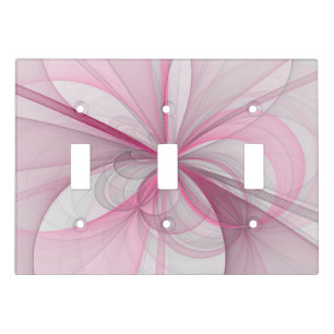 Modern Abstract Light Pink Gray Fractal Design Switch Cover