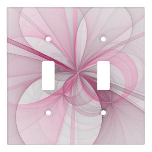 Modern Abstract Light Pink Gray Fractal Design Switch Cover