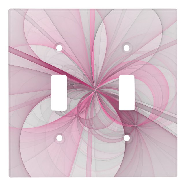 Modern Abstract Light Pink Gray Fractal Design Switch Cover (Front)