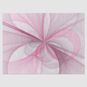 Modern Abstract Light Pink Gray Fractal Design Tissue Paper