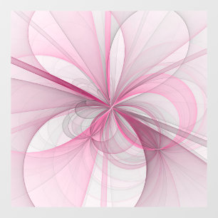 Modern Abstract Light Pink Gray Fractal Design Window Cling