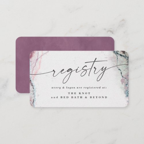 Modern Abstract Light Purple Wedding Registry Enclosure Card