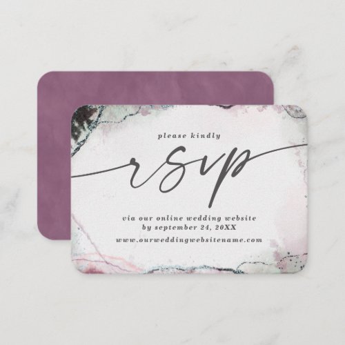 Modern Abstract Light Purple Wedding Website RSVP Enclosure Card