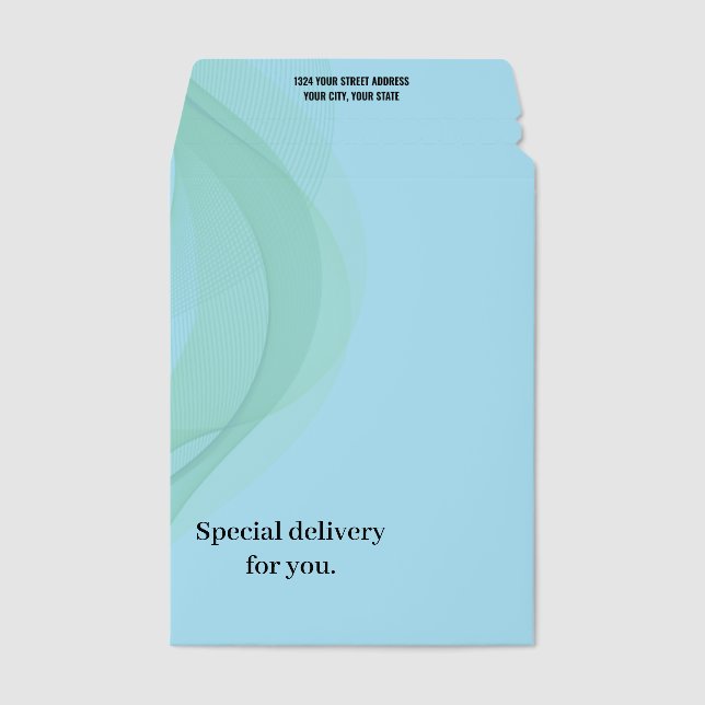 Modern Abstract Light Sky Blue Background  Envelope Mailers (Front)