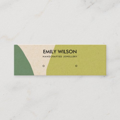 MODERN ABSTRACT LIME GREEN KRAFT ART STUD DISPLAY MINI BUSINESS CARD