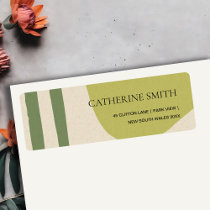 MODERN ABSTRACT LIME GREEN KRAFT ARTISTIC ADDRESS LABEL