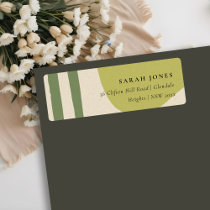 MODERN ABSTRACT LIME GREEN KRAFT ARTISTIC ADDRESS LABEL
