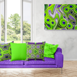 Modern Abstract Lime Green, White and Yellow Photo Print