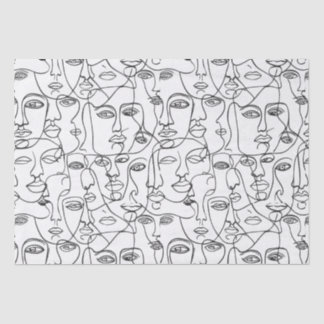 Modern Abstract Line Art Feminist Tissue Paper