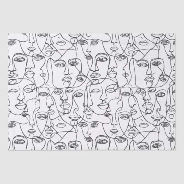Modern Abstract Line Art Feminist Tissue Paper (Front)