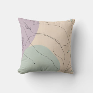 Modern Abstract Line Art Throw Pillow 