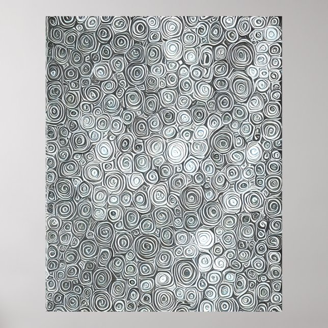 Modern Abstract Lineal black grey white Lines  Poster (Front)