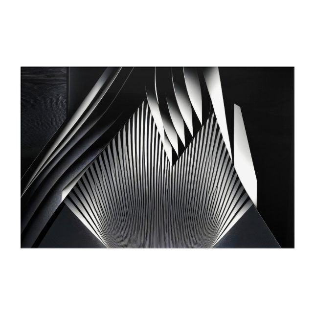 Modern Abstract Lines 3D Architecture Acrylic Print (Front)