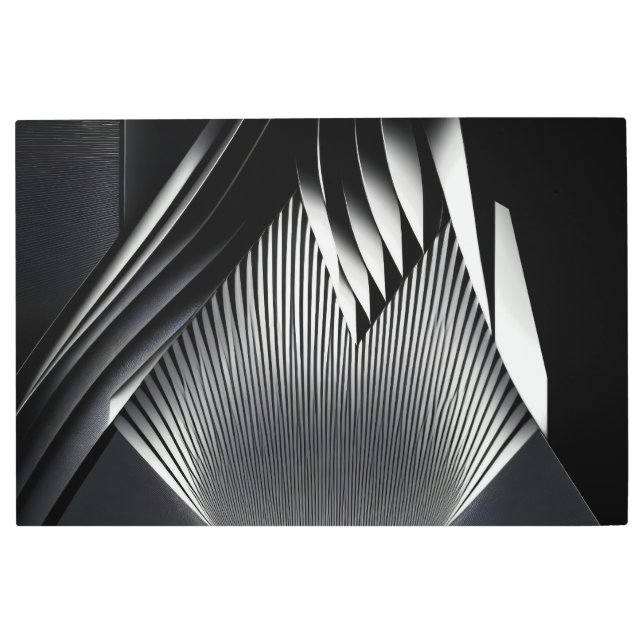 Modern Abstract Lines 3D Architecture Metal Print (Front)