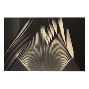 Modern Abstract Lines 3D Architecture Wood Wall Art