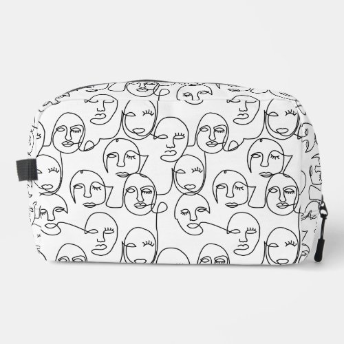 Modern Abstract Lines Faces Continuous Line Art Dopp Kit