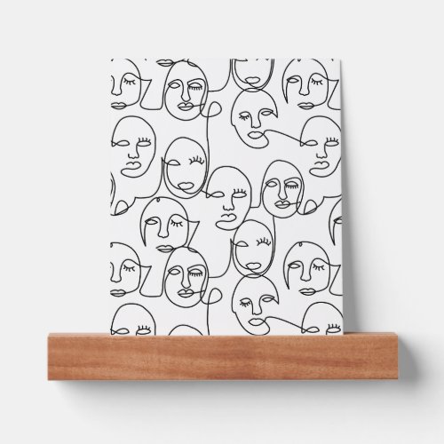 Modern Abstract Lines Faces Continuous Line Art Picture Ledge