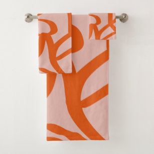 orange and grey bathroom accessories