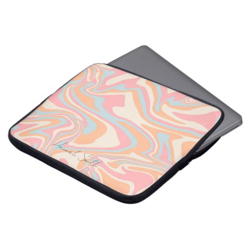 Modern abstract Liquid swirl Peach Fuzz Laptop Sleeve