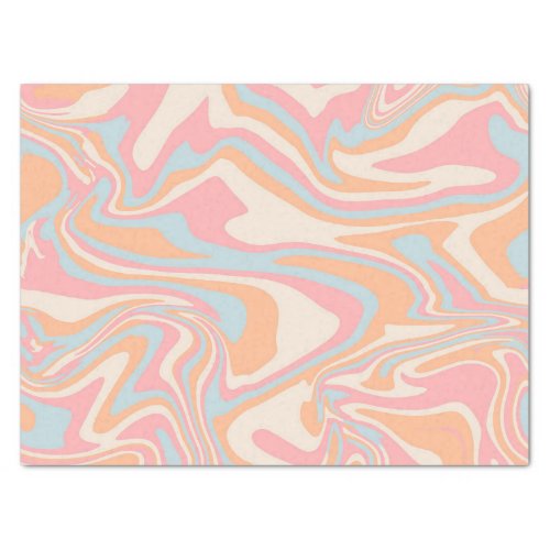 Modern abstract Liquid swirl Peach Fuzz Tissue Paper