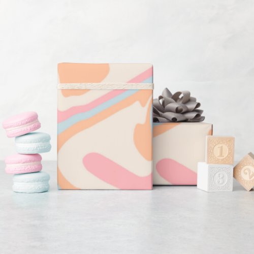Modern abstract Liquid swirl Peach Fuzz Wrapping Paper