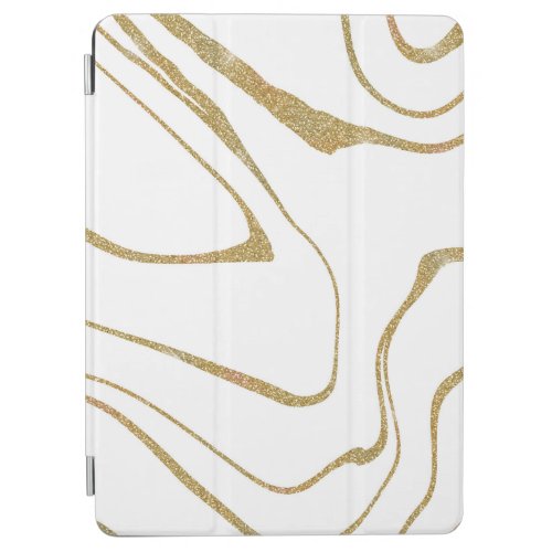 Modern abstract Liquid swirl White Gold iPad Air Cover
